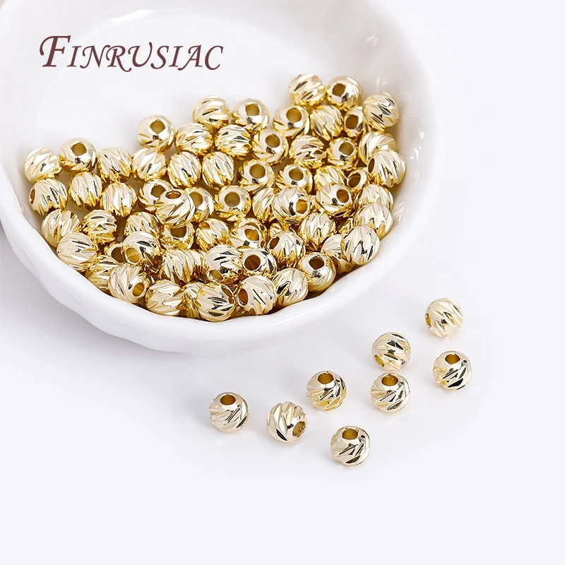 18K vergoldete Abstandshalter-Perlen für die Schmuckherstellung, 2,5-6mm Perlen-Trenner, dekorative Perlen für Armbänder, DIY-Zubehör Großhandel – Detail 24