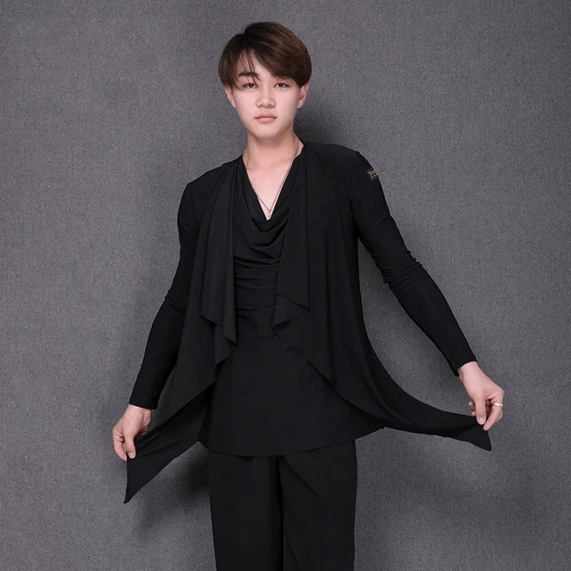 

Мужские топы, рубашка для латинского танца, дизайнерская одежда, наряд для современного танца, сценический костюм, дизайнерская одежда, танцевальная одежда для сальсы, бальные танцы