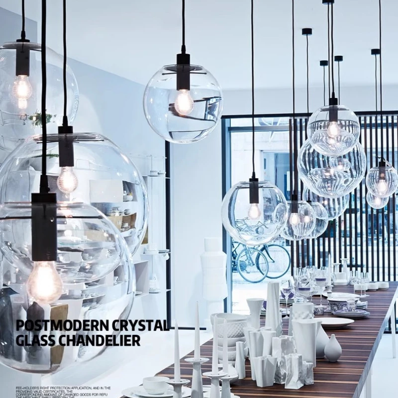 

Nordic restaurant bar pendant light, modern, simple, creative, personalized, bubble glass ball pendant light