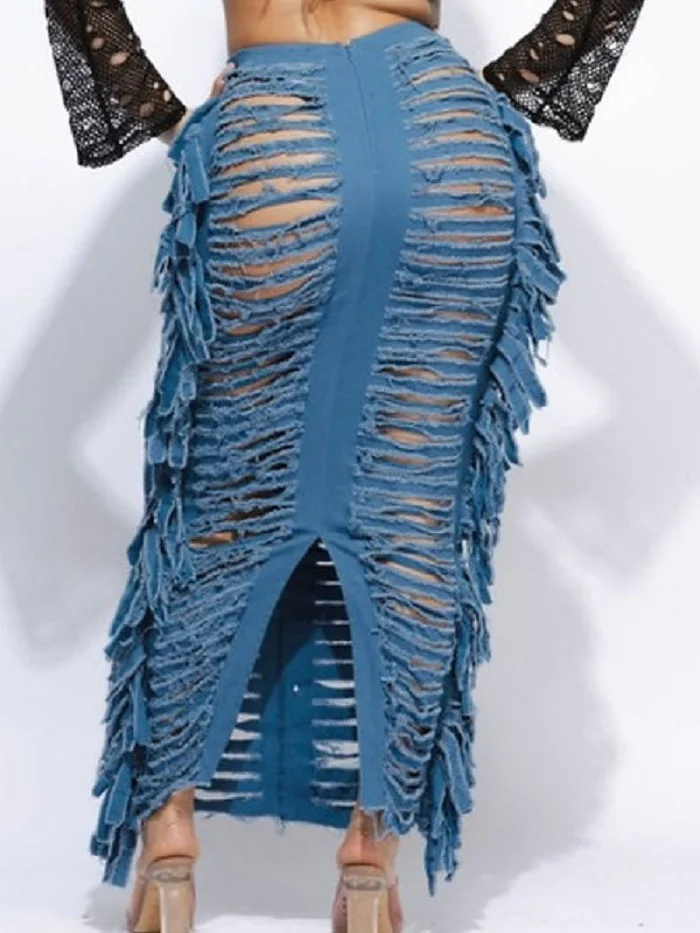 Jupe Maxi à Poches Cargo pour Femme, Streetwear Y2K Sexy, Vêtements d'Été de Styliste, Taille Haute, Crayon, Courte, Denim, 2024