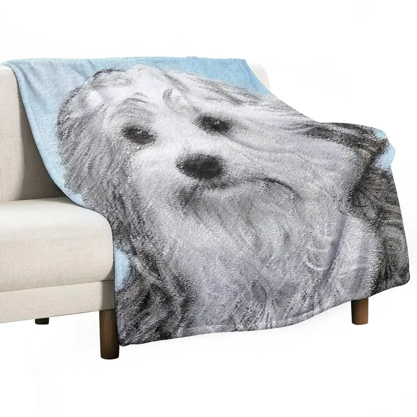 Lowchen Painting - Cute Original Dog Art Throw Blanket Kid'S Quilt Loose Sleeping Bag Heavy for winter Blankets