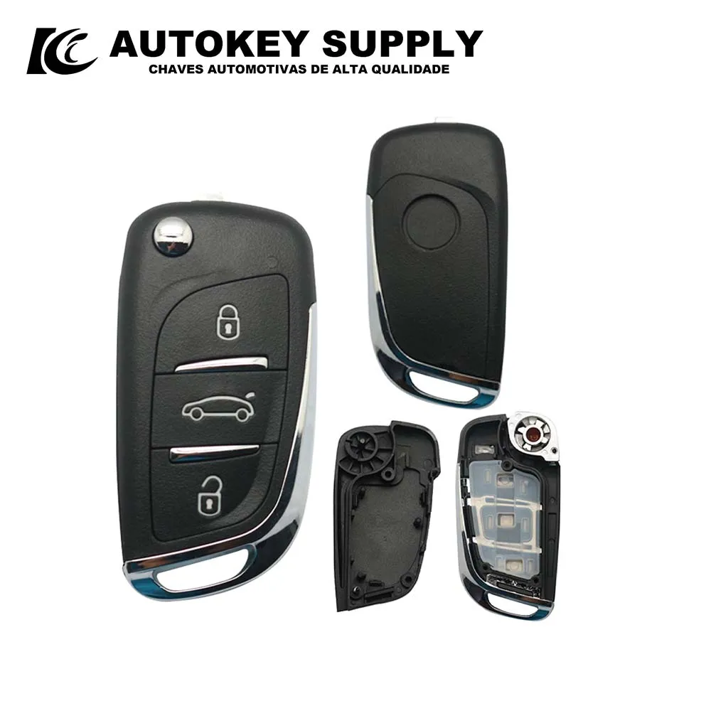 Autokeysupply AKBPCP111AT  Double program  (293/300) Burglar Alarm 3 Button Control With Battery Clip For Brazil Positron Flex