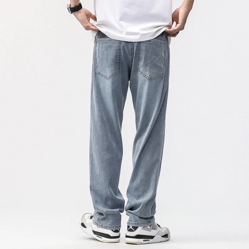 190 سنتيمتر طويل القامة رجل جان ليوسيل واسعة الساق الدنيم بانت الذكور اضافية طويلة طول 115 سنتيمتر 120 سنتيمتر الصيف الملابس الكبيرة ضوء تمتد مستقيم صالح