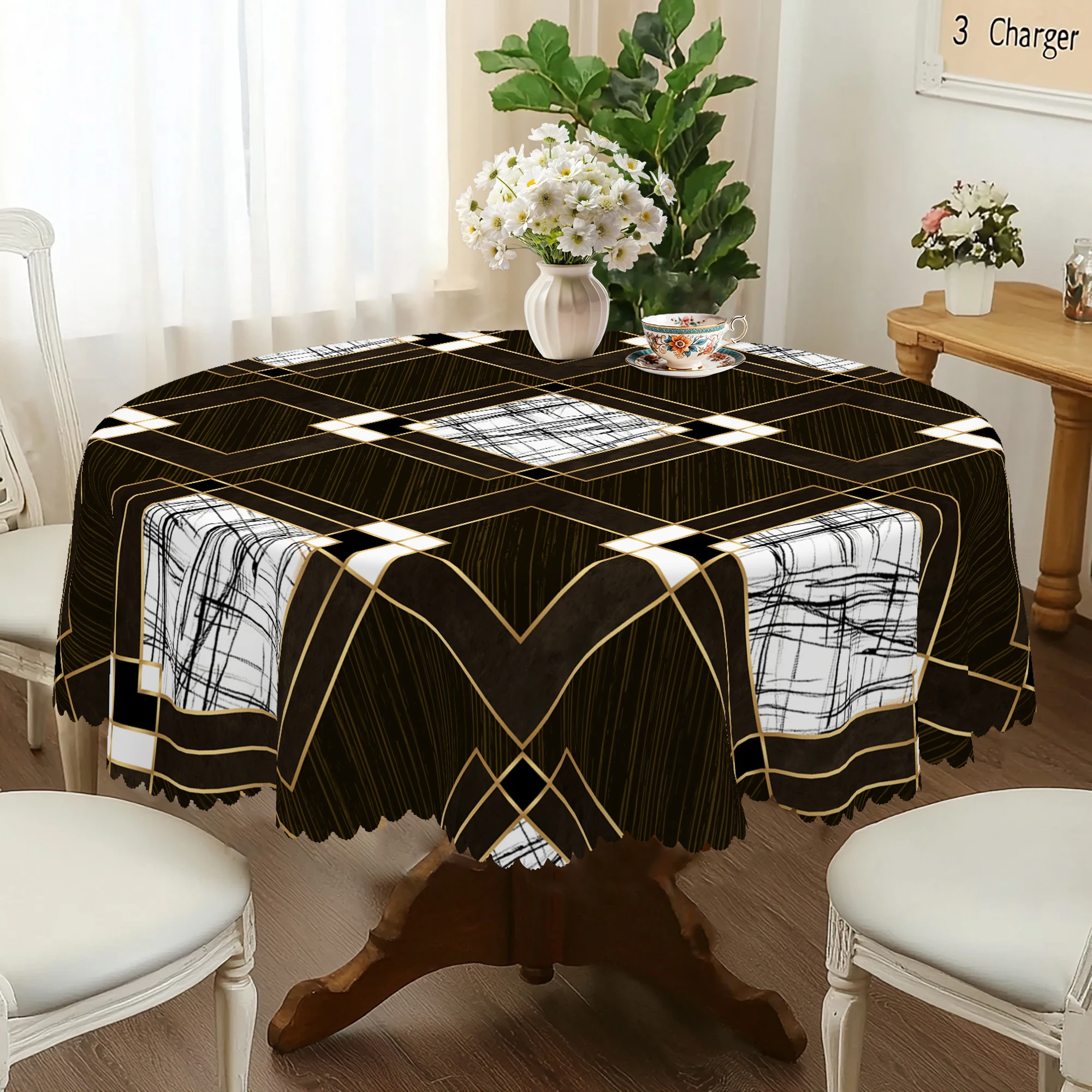 Цельная скатерть с геометрическим узором, геометрический полосатый узор в стиле ретро в сельской фермерском доме, доступны в различных размерах, пикники в праздничном стиле, идеальные подарки для украшения вечеринок и подарков для друзей, скатерти для кухонных аксессуаров, террасы в помещении и на открытом воздухе