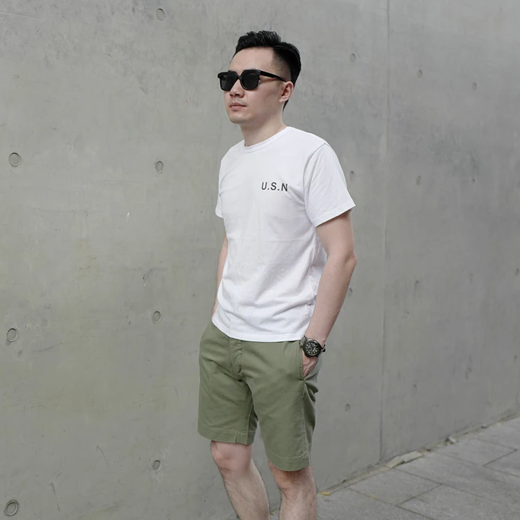 

Bii&Free Loose Cotton orts Men's Casual Summer Beach Workwear Retro Weathered Khaki Color Straight Leg mid Waist Youth Sle