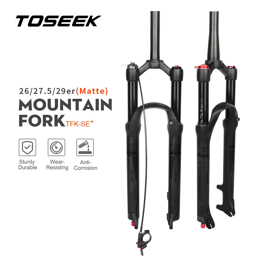 TOSEEK TFK-SE Magnesium Alloy MTB Bicycle Fork  26/27.5/ 29er Inch Mountain Bike  RL120mm  Air Suspension Fork