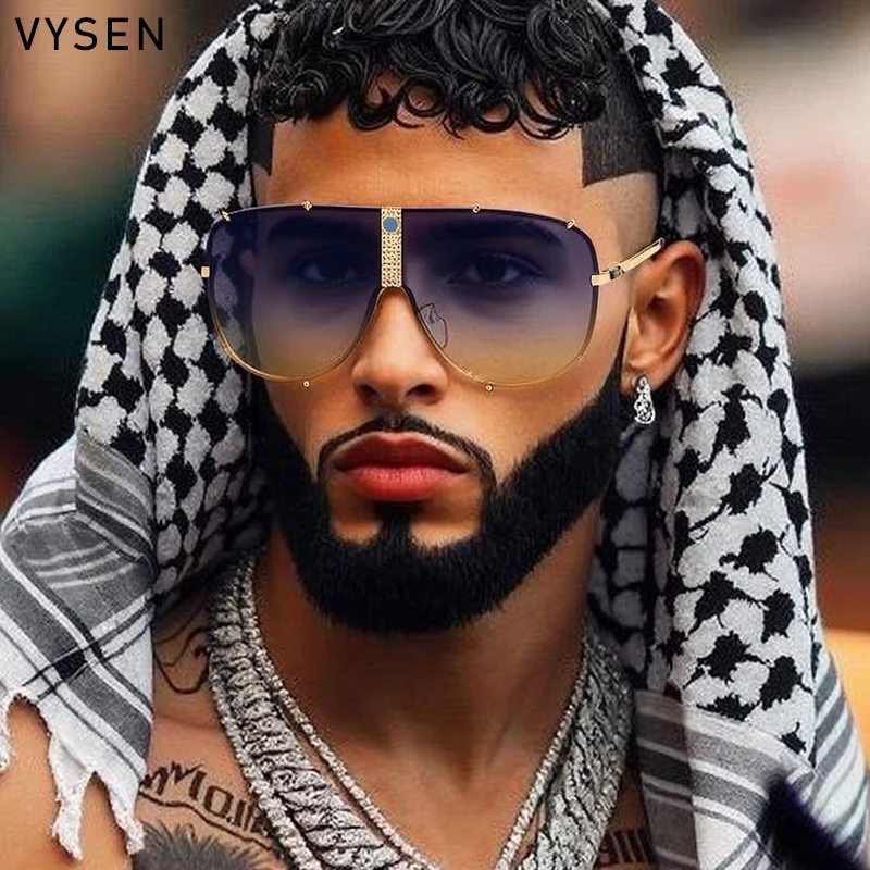 المتضخم الطيار درع النظارات الشمسية الرجال 2025 العلامة التجارية الفاخرة خمر المعادن البيضاوي Steampunk نظارات شمسية حملق في الهواء الطلق نظارات UV400