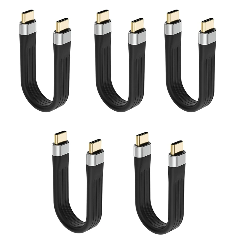 

5X 4K USB-C 3.1 Gen 2 Cable 10G Emark Chip Short Type C USB-C To USB-C Video Sync Charger Cable PD 60W 4K Video