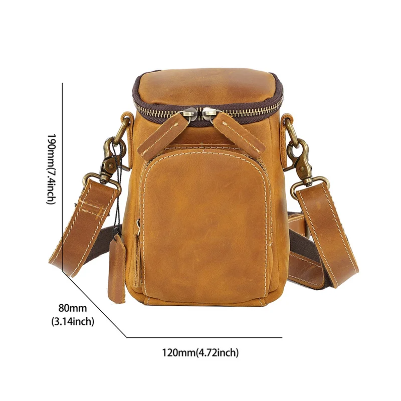 Quality Leather Men Design Casual Multifunction Small Messenger Crossbody Bag Fashion Hook Waist Belt Bag Phone Pouch Male 1167