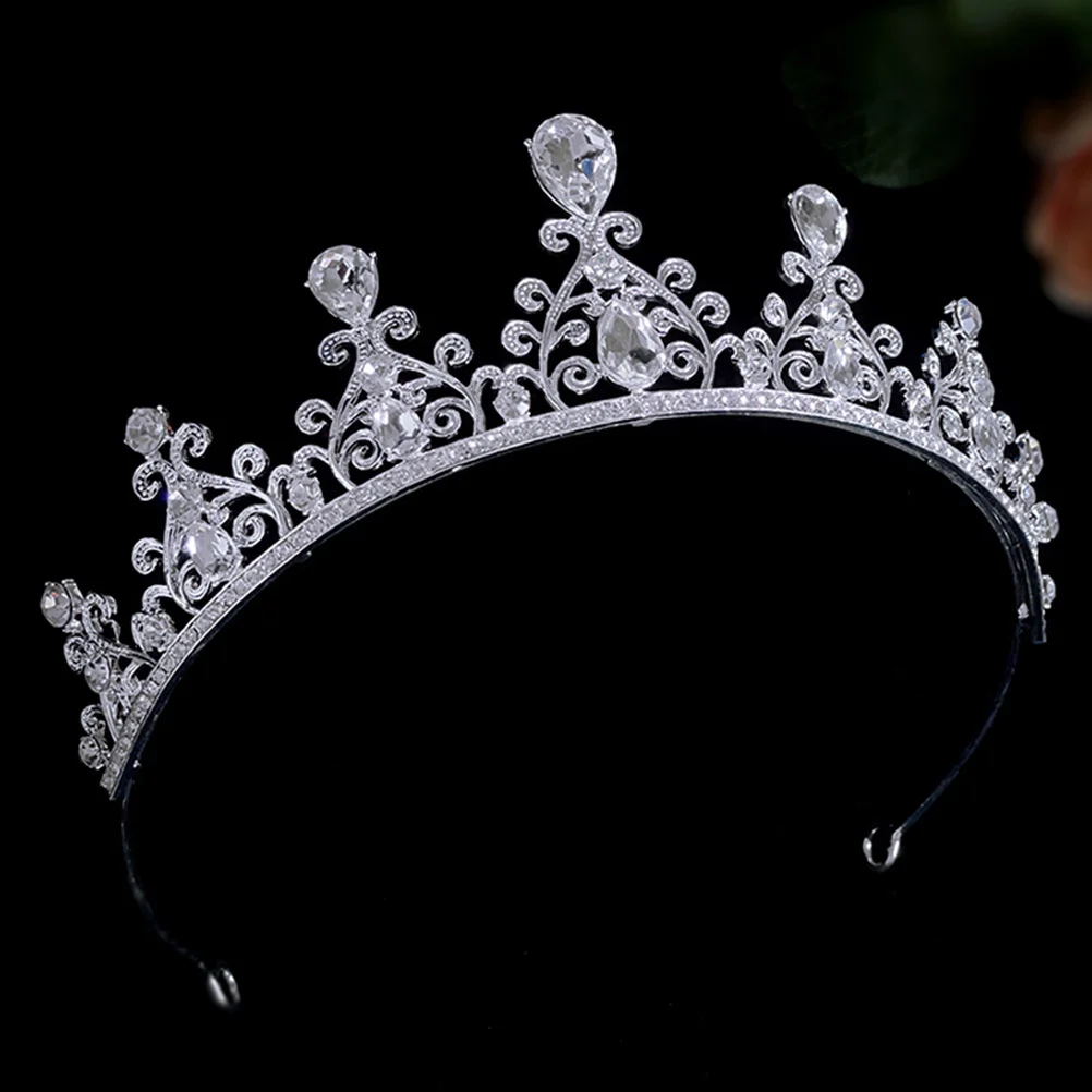 

Silver Crown Hairband Rhinestone Bridal Tiara For Wedding Birthday Party Performance Crown Headband Accessory