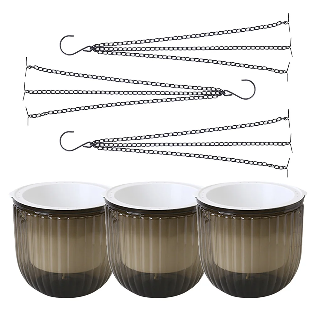 

3Pcs Resin Flower Pots Weatherproof Hanging Planters for Home Garden Use Self Watering Function Frost Crack