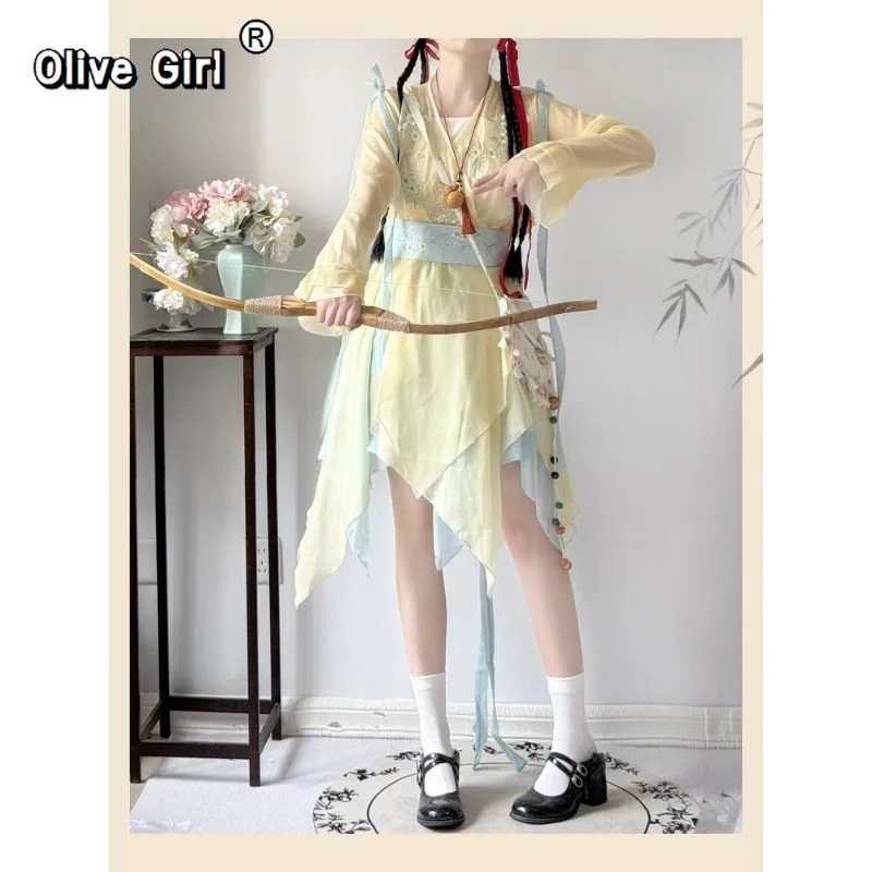 Olivegirl Hanfu Dress Fairy Elegant Sweet Original Xianxia Daily Ancient Style Set Summer Traditional Chinese Clothing view 3