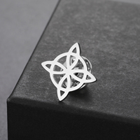 Skyrim Amulet Witch Knot Brooch for Men Women Stainless Steel Shirt Suit Badge Pin Wicca Witchcraft Accessories Birthday Gift