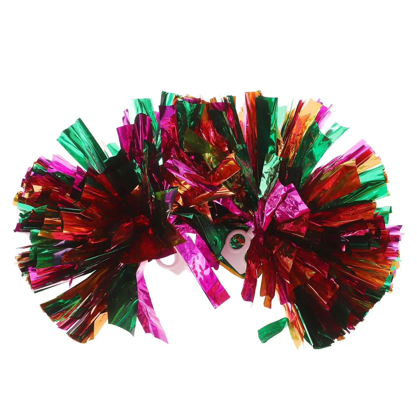 2Pcs Metallic Dance Poms Cheerleading Pom Poms for Performance Cheer Team Spirit Sports Events Basketball Football Hockey Game
