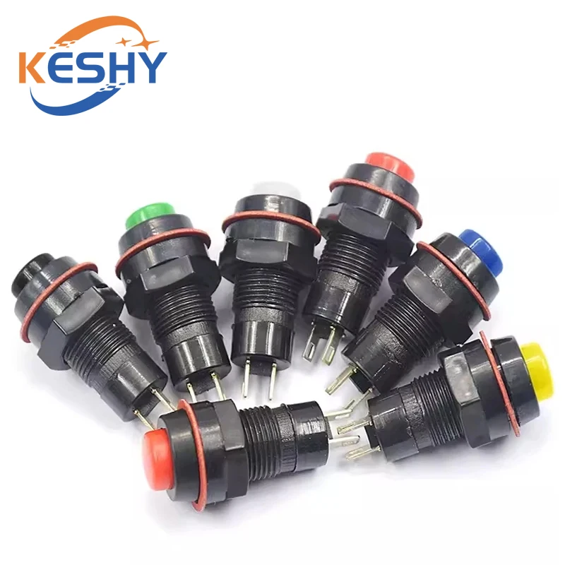 

5Pcs DS-211 DS-213 Push Button Switch 10mm Momentary / Self Locking Round Button Switch DS211 DS213 Miniature