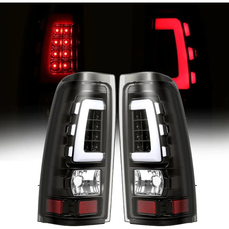 

LED Tail Light for 19992006 Chevy Chevrolet Silverado and 19992002 GMC Sierra 1500 2500 3500 with Clear Lens and Black Housing
