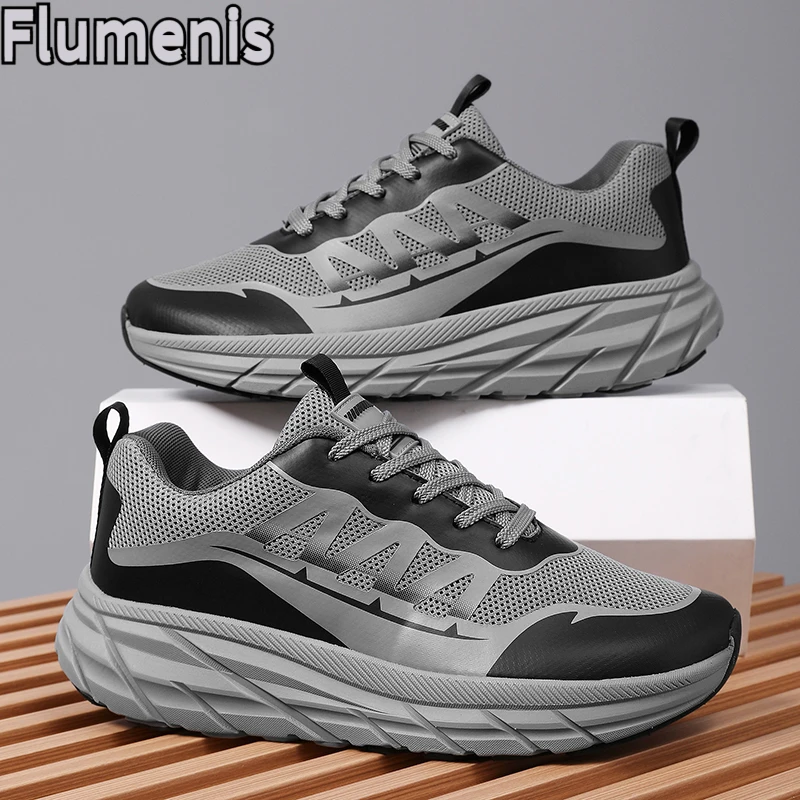 Unisex Breathable Running Shoes Thick Bottom Casual Speed Competition Outdoor Sports Sneakers Lightweight Anti-slip Wear-resi