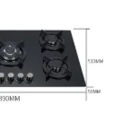 

Gas Stove Five-cooker Cooktop Built In Tempered Glass Black Surface 5 Burner Top