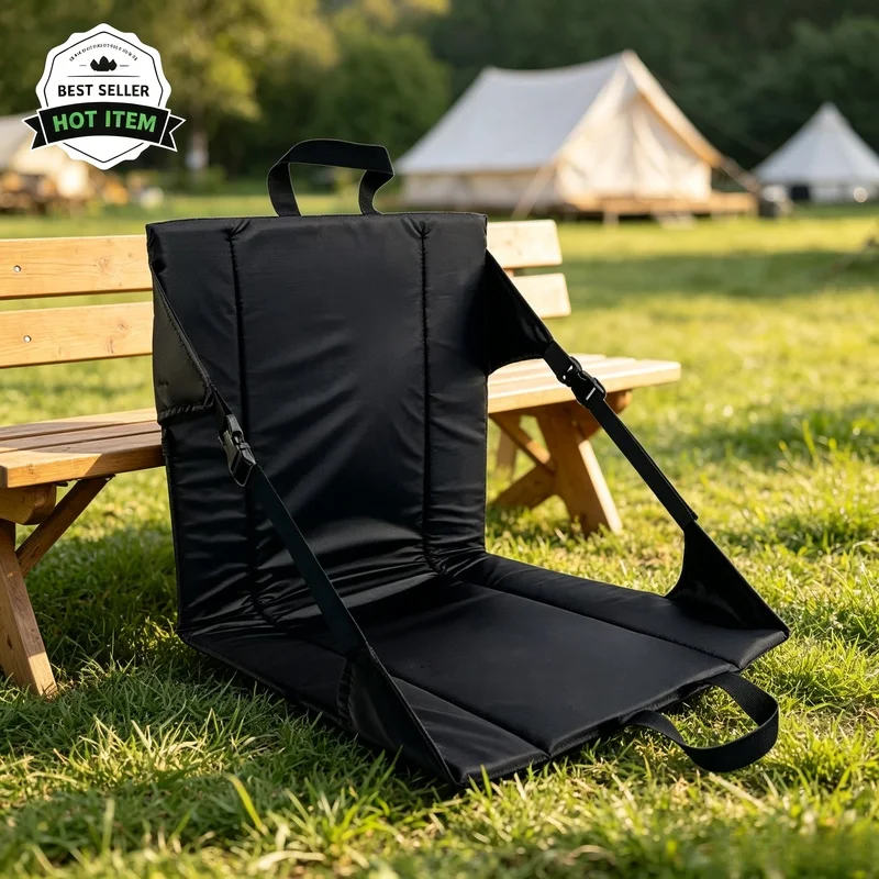 Portable Folding Reclining Stadium Chair, Bleacher Seat with Soft Padded Backrest for Outdoor Games Sports Events Camping Use
