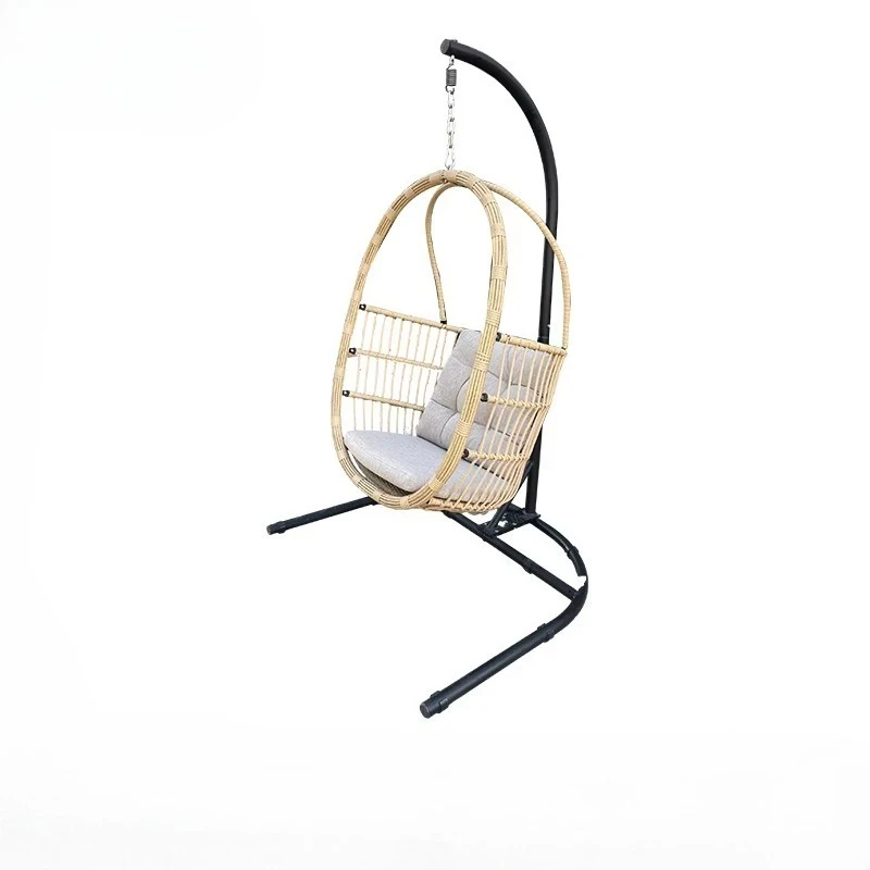Modern Outdoor Egg Shape Rattan/Wicker Swing Chair with Cushion for Garden Courtyard & Park Use