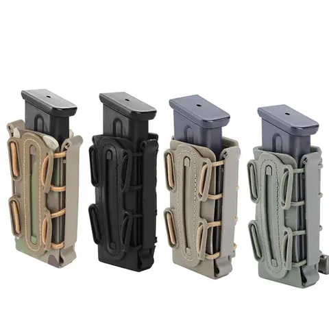 Molle tático 9mm revista bolsa pistola mag titular com clipe de cinto para glock 17 19 beretta m9 fastmag coldre casca macia caça
