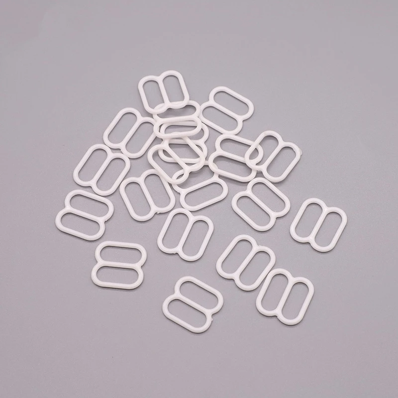 100 Pcs 15mm plastic Bra Sliders Strap Adjusters Buckles Underwear Adjustment Buckles Intimates Accessories