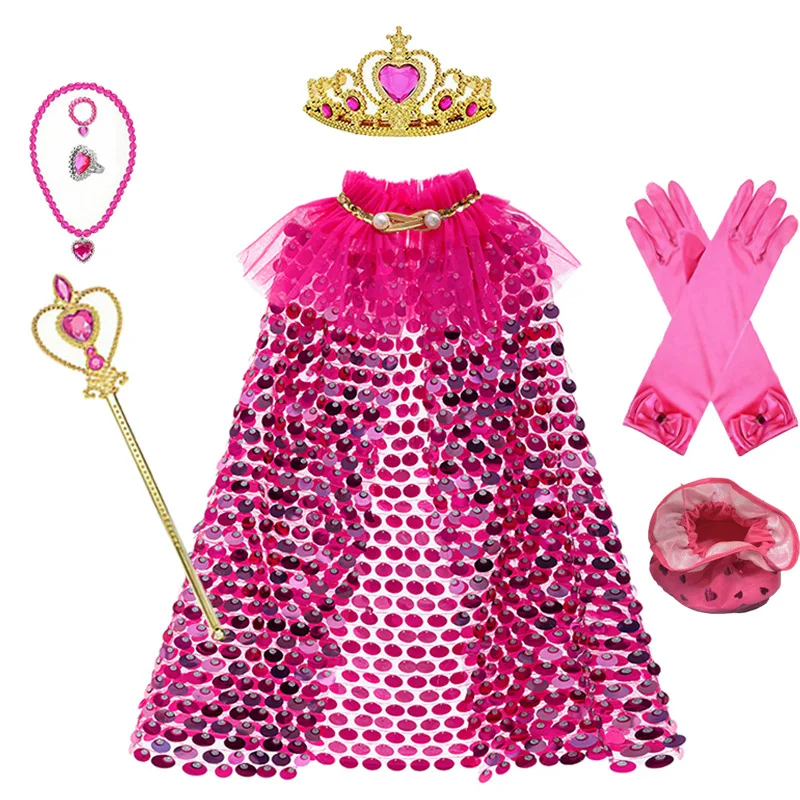 Girls Halloween Masquerade Performance Costume Sequined Cape Suitable For Festival Performances