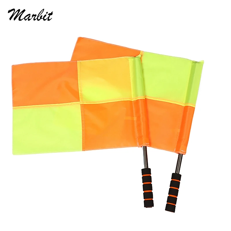 

2PCS Soccer Training Referee Flag For Fair Play Sports Match Football Rugby Hockey Training Linesman Flags