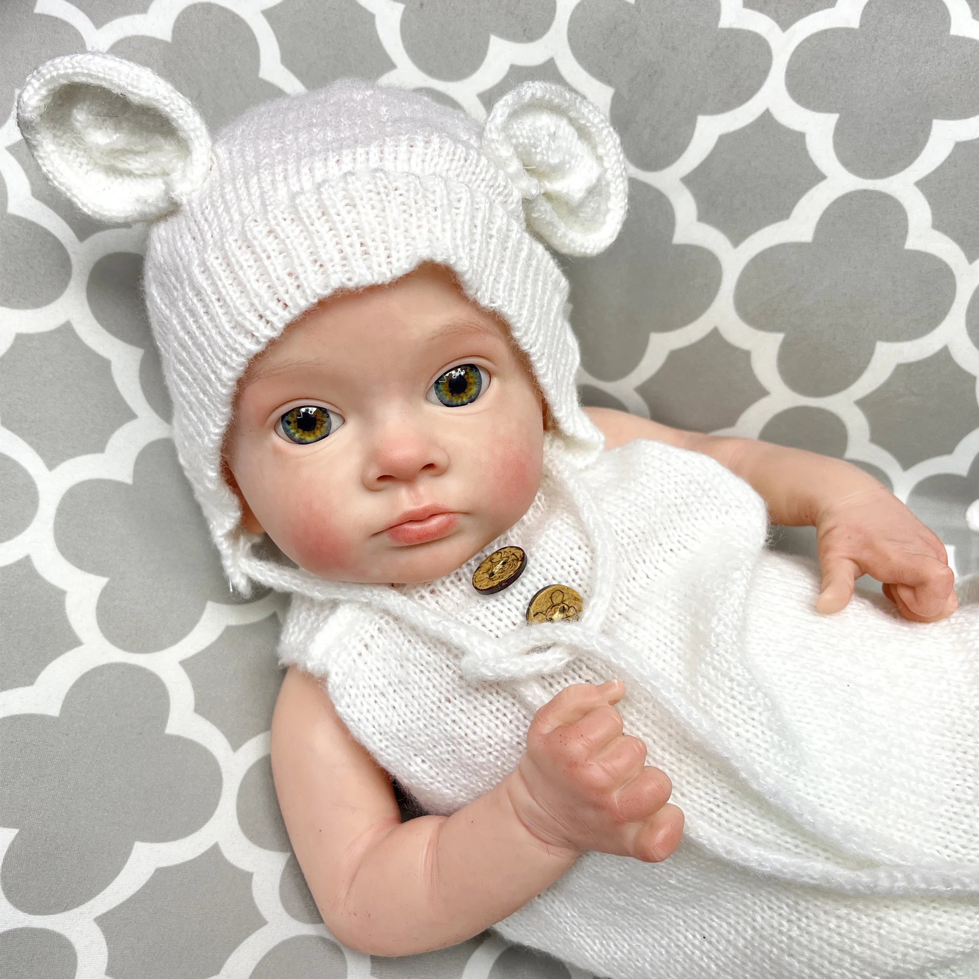 45cm Tutti Solid Silicone Bebe Reborn Girl Genesis Oil Painted Lifelike Newborn Baby Doll Boneca Reborn Corpo De Silicone Doll