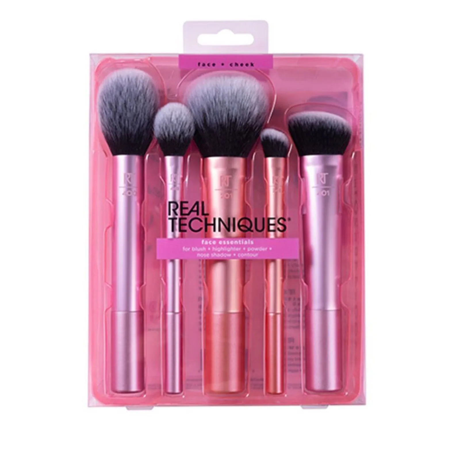 Kit di pennelli per trucco vegano ecologico - Strumenti cosmetici per capelli sintetici per fondotinta/blush/ombretto (set da viaggio)