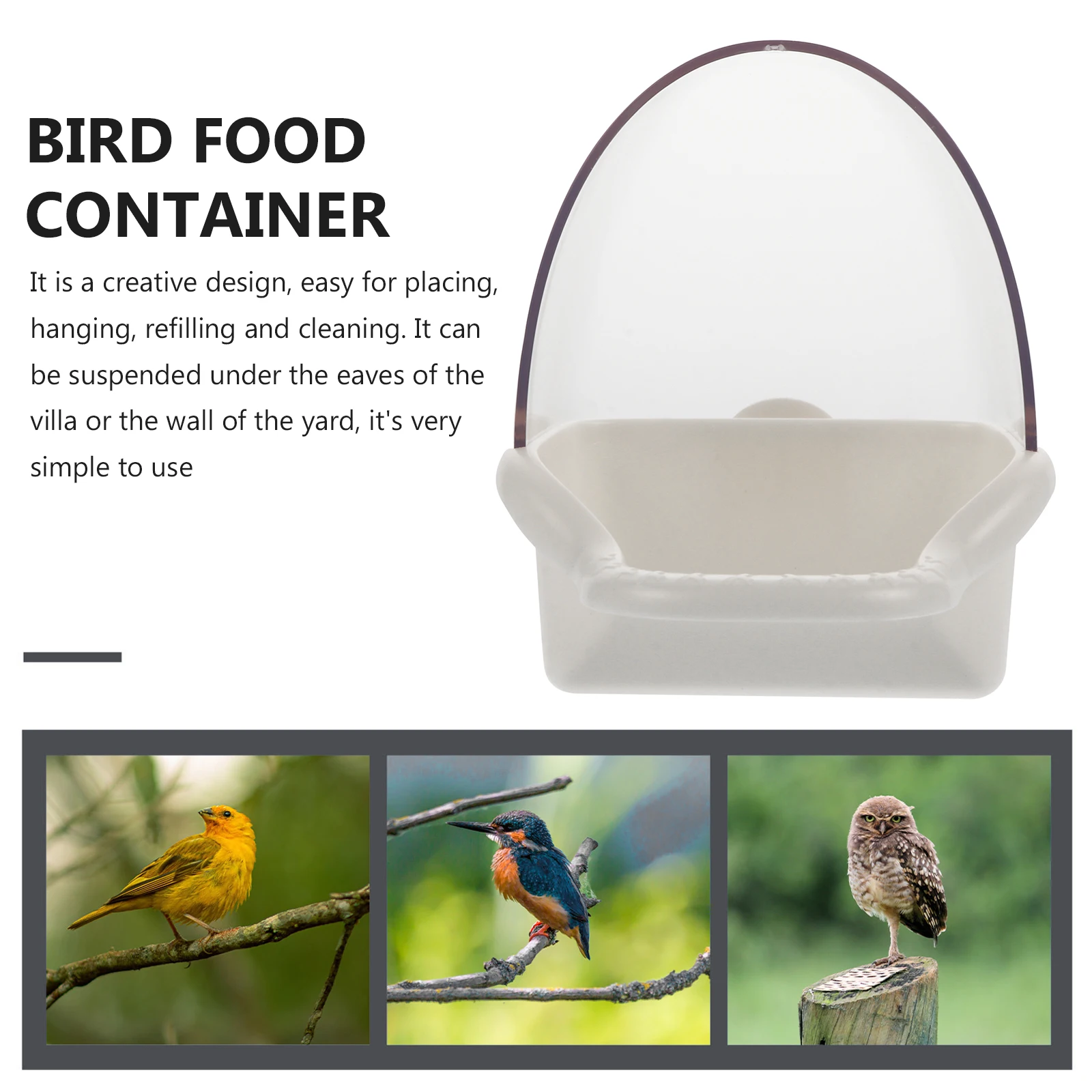 

Durable Plastic Parrot Box Weather Resistant Food Container Hanging Pet Feeding Supply For Backyard Reusable Bird