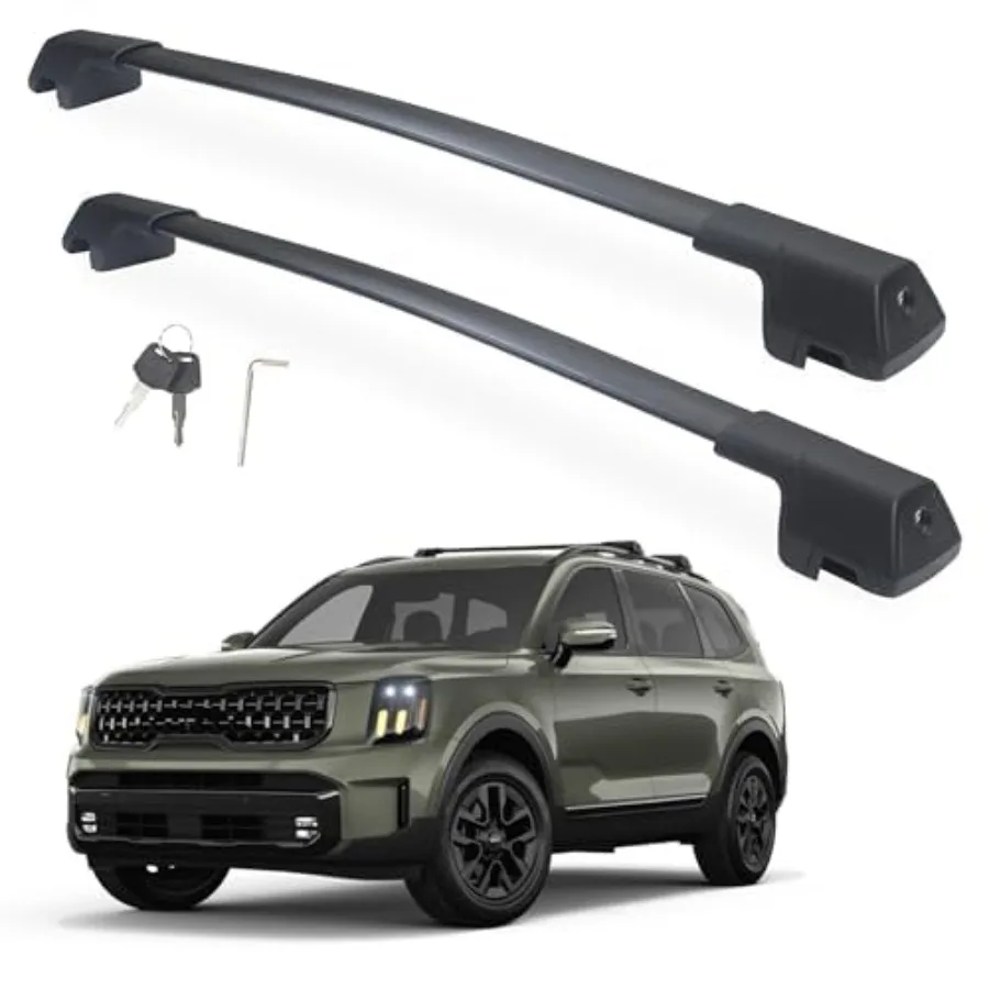 260lb Loading Heavy Duty Roof Rack Crossbars fit for Kia Telluride XPRO XLINE 20232025 with Lockable AntiTheft Mechanism Matte