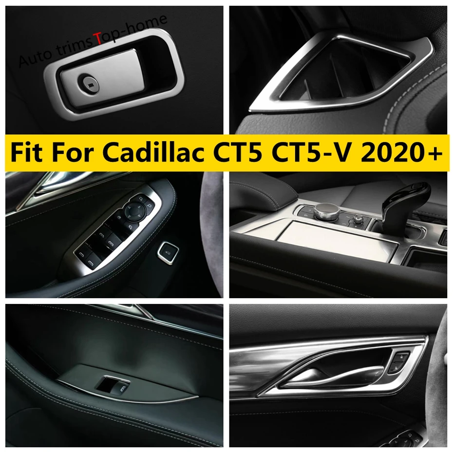 

Window Lift Button Door Handle Bowl Air AC Vent Gear Shift Panel Cover Trim Car Accessories For Cadillac CT5 CT5-V 2020 - 2024