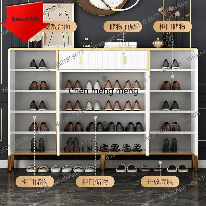 01A Muebles de Lujo para Zapatos, Gabinetes de Entrada de Gran Capacidad, Muebles de Exhibición para Zapatos, Gabinetes de Zapatos que Ahorran Espacio, Muebles para Pasillo