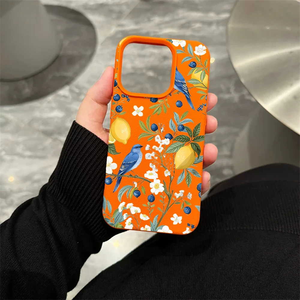 Blue Bird Lemon Handyhülle für iPhone 17 16 15 14 13 12 Pro Max 16 15 14 Plus 17 16 15 14 13 12 Pro 17Air Silikon-Matt-Cover – Detail 6