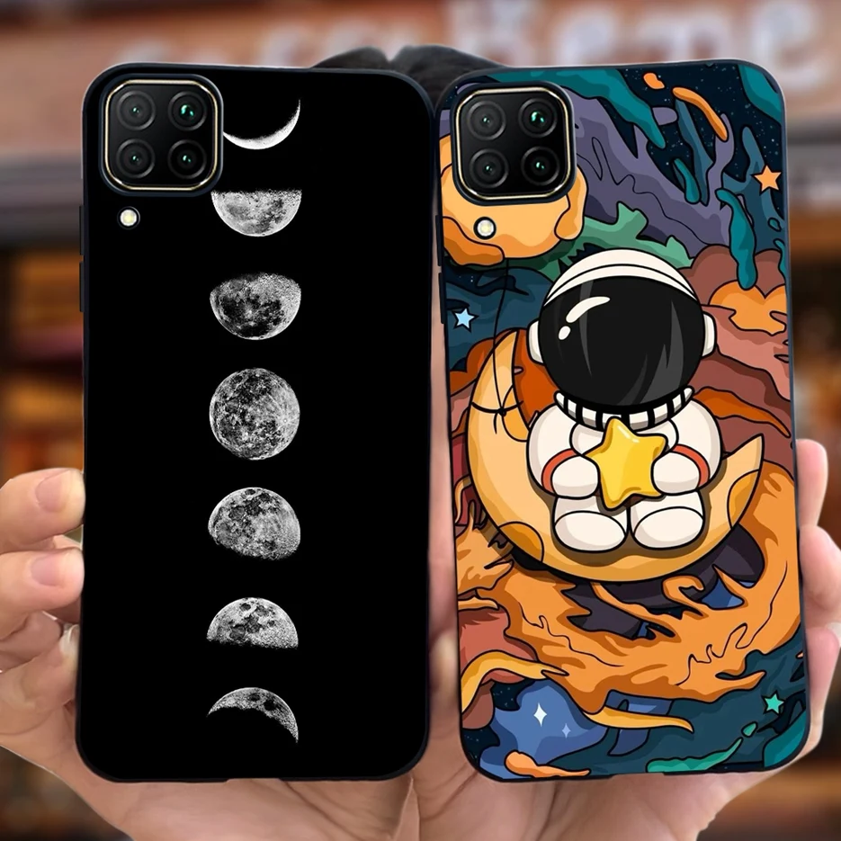 For Huawei P40 Lite Case Nova 7i Cute Astronauts Cartoon Cover Soft Silicone Phone Case For Huawei Nova 7i Nova7i P40Lite Bumper