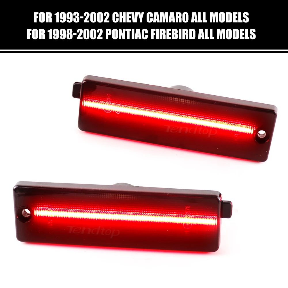 2Pcs Red LED Rear Side Marker Light Parking Lamps For Chevrolet Camaro 1993 1994 1995 1996 1997 1998 1999 2020 2001 2002