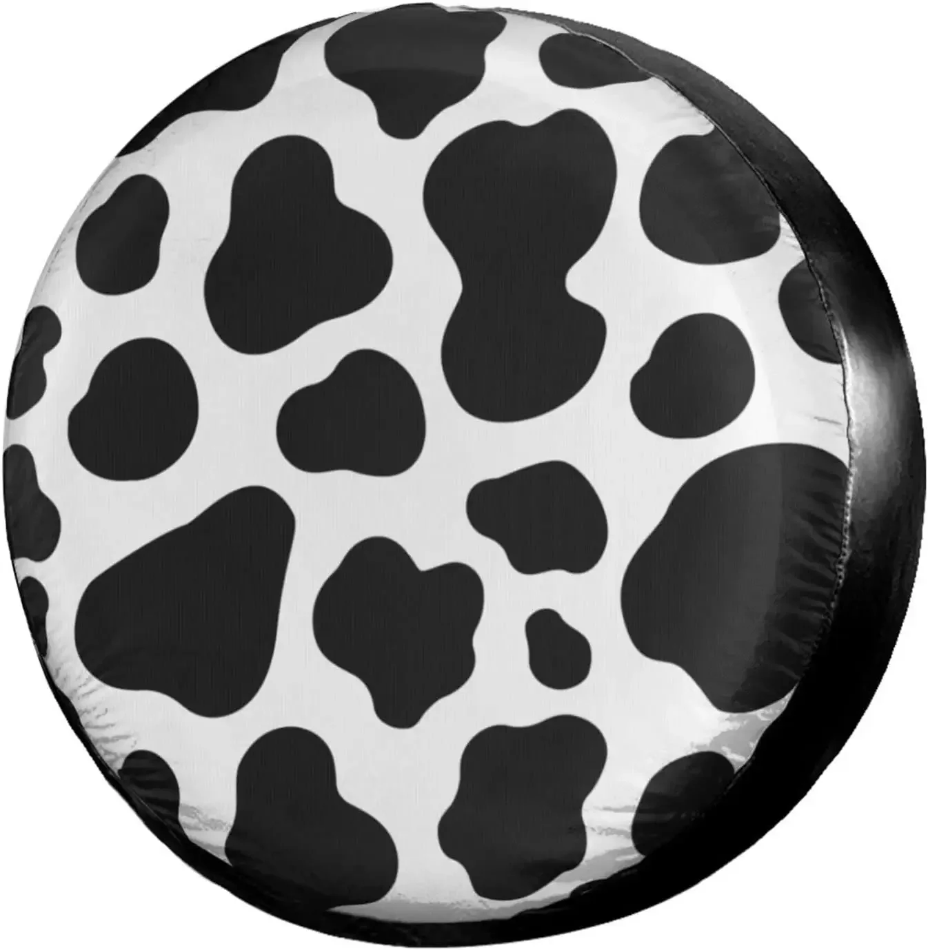 Foruidea Cow White Black Spot Pattern Spare Tire Cover Waterproof Dust-Proof UV Sun Wheel Tire Cover Fit