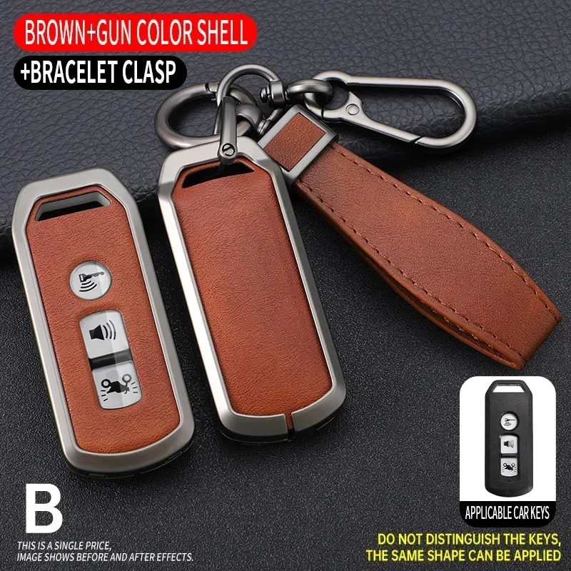 

Alloy Leather Key Case Cover Keychain For Honda Pcx 125 Forza 125 300 350 750 ADV Xadv Super Cup SH150i SH300 Sh125 XAV Xlov SH