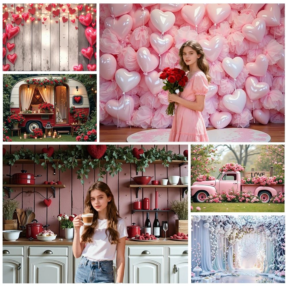 

MOON.QG Backdrop Valentine's Day Decor Glitter Light Candle Rose Backgrounds Couple Photography Photobooth Wedding Poster decor