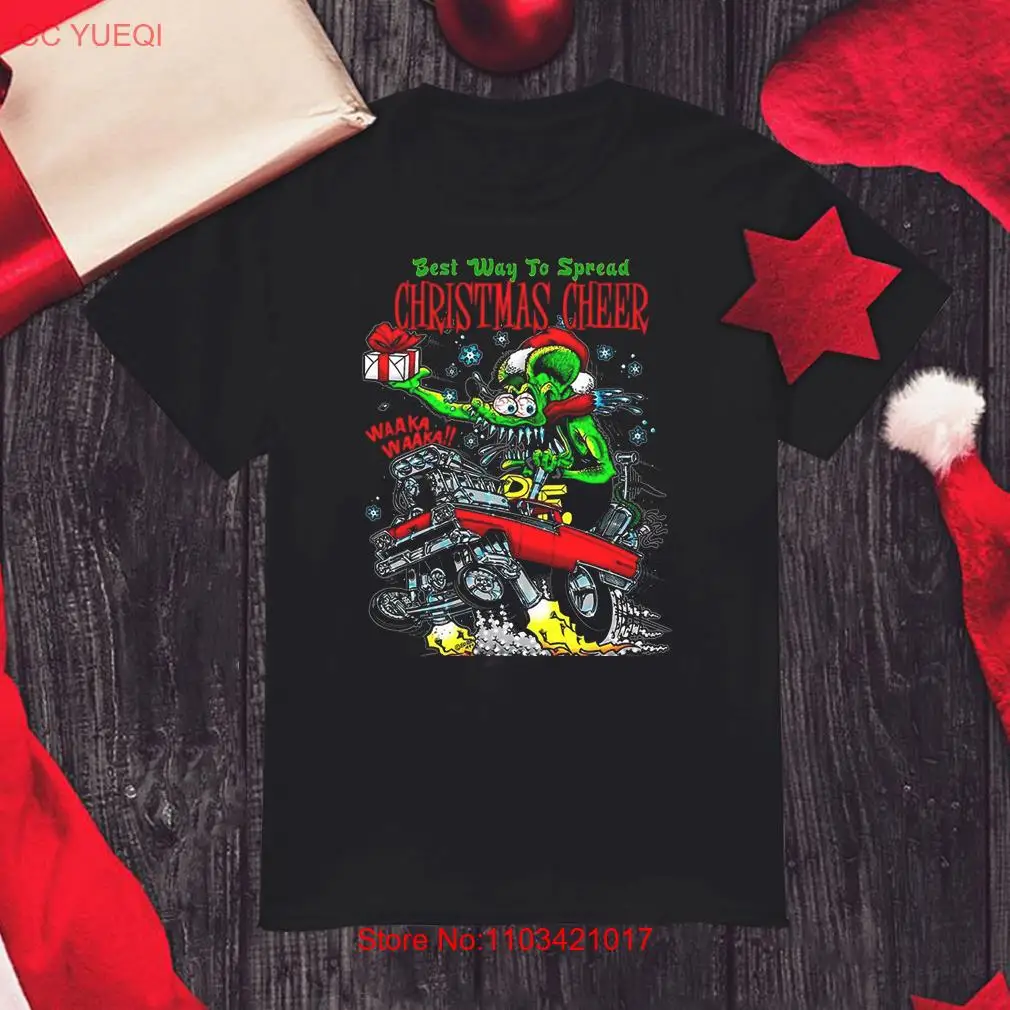 С Рождеством Every Rat Rod S-234XL Черная рубашка унисекс в подарок Забавный ND350