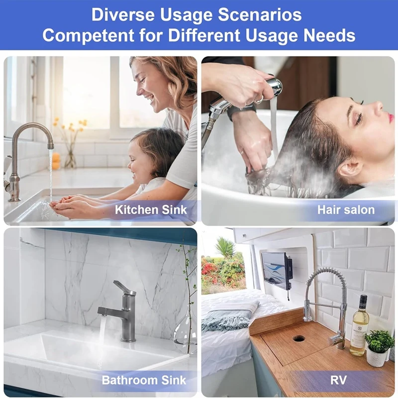 Electric Water Heater, Instant Hot Water Heater with Digital Display Self-Modulating for RV Kitchen Bathroom EU Plug-AD23