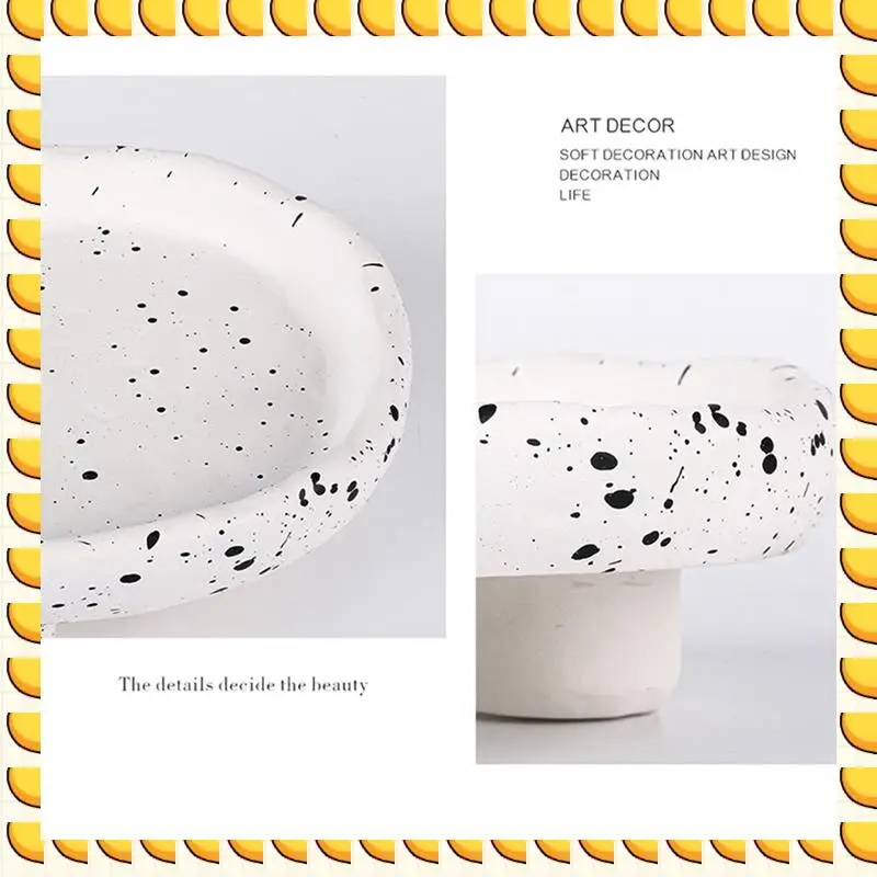 

BAAU Nordic Resin Dots Irregular Storage Tray Cake Plate Cosmetic Holder Storage Organizer Livingroom Home Decor, White Easy To