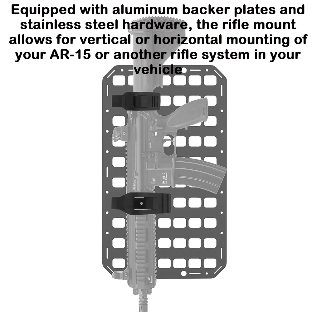 Morsetti in gomma per montaggio su fucile tattico veicolo verticale M4 AR15 organizzazione Rifle Rack piastre di supporto in alluminio per pannello rigido Molle