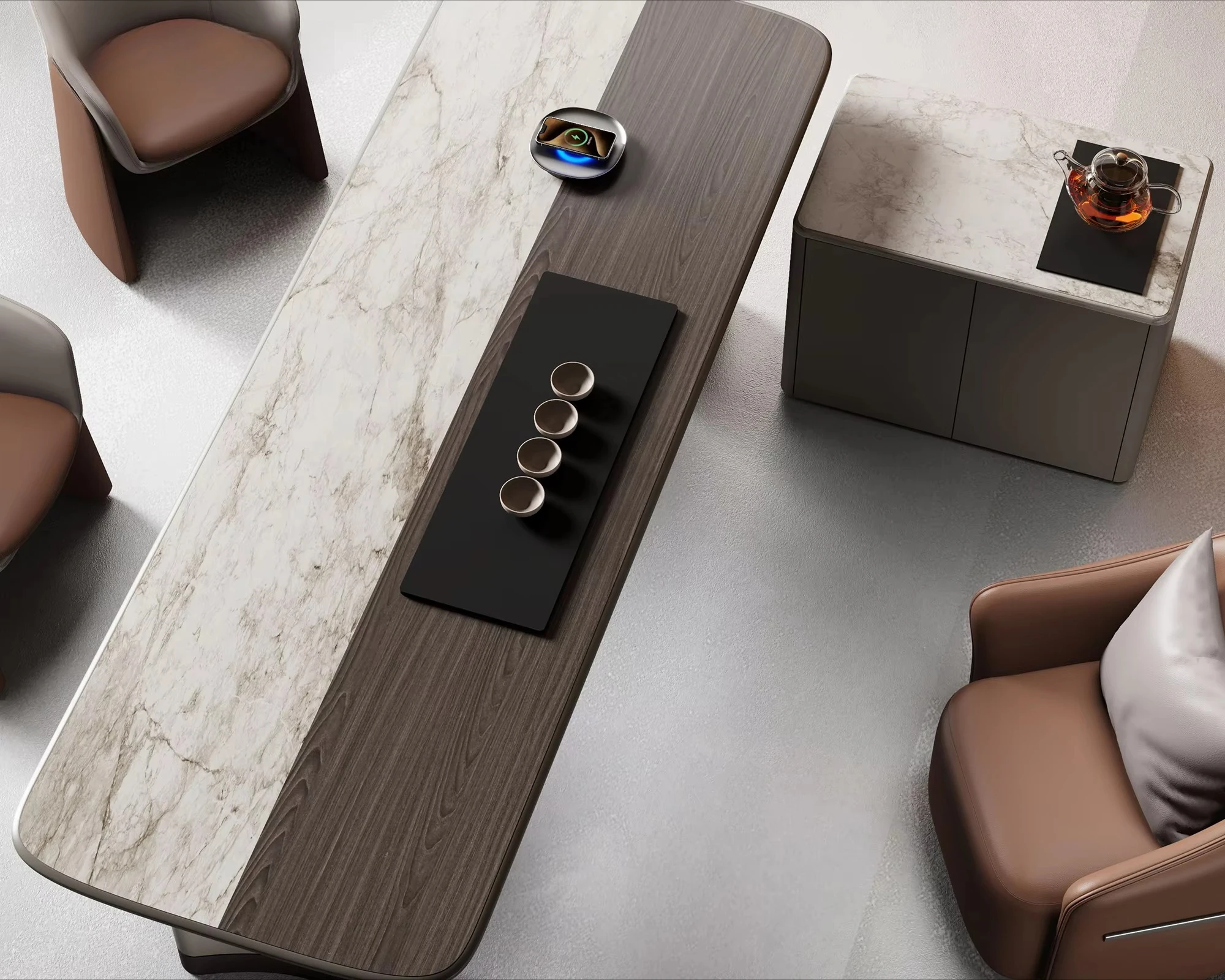 #`Modern Office Desk with Clean Design and Spacious Worktop for Professional Offices
