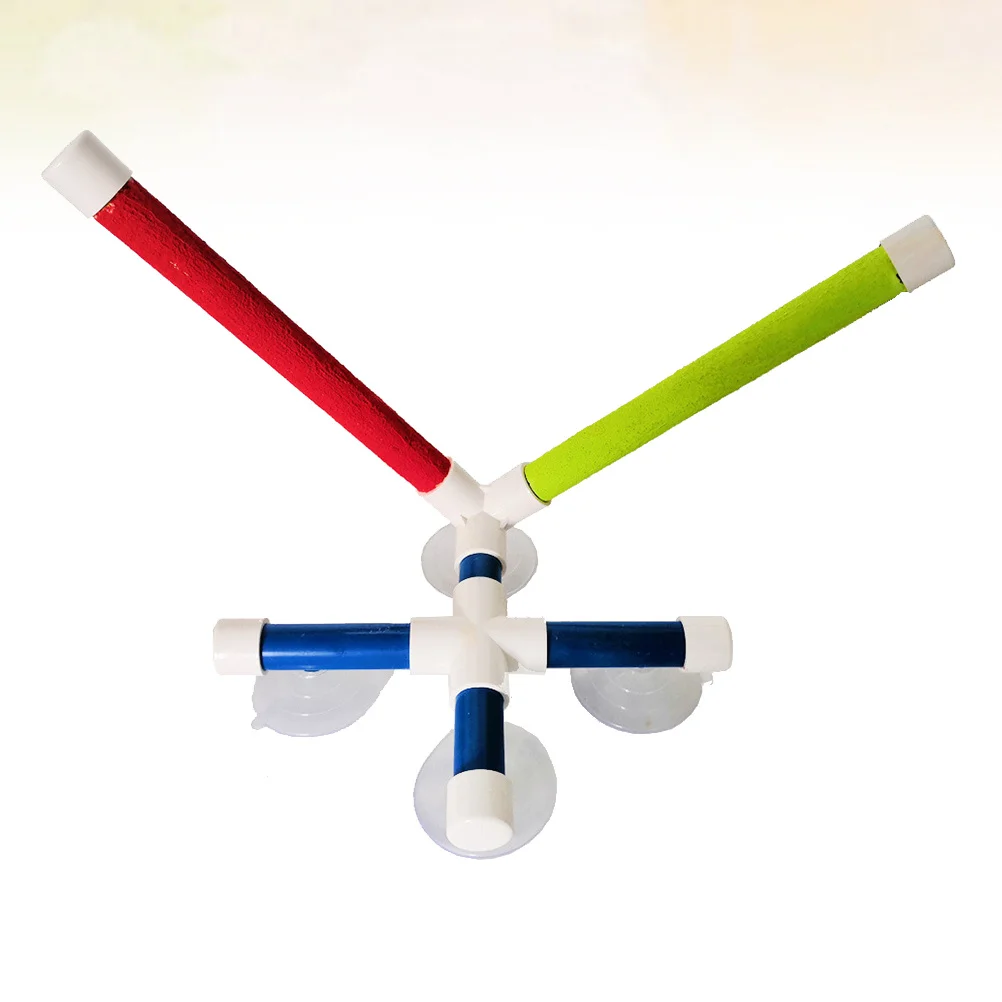 

Parrot Standing Stick Sucker Shower Bar Random Color Easy Install Bird Climbing Stand for Parakeets Cockatiels Small Birds