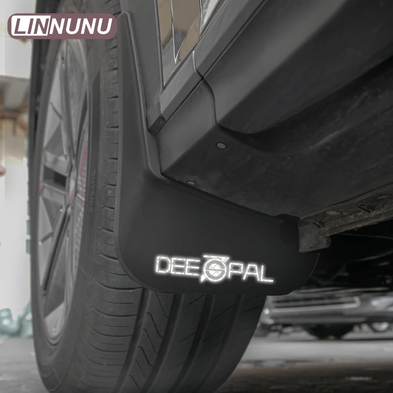 Linnunu for Deepal S07 L07 Sl03 Car Mudguards Front and Rear Four-Wheel Mud Flaps No Drilling Required with Reflective Stickers Mudguards to Prevent