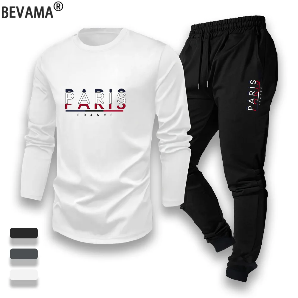 

Autumn Casual Printing Tracksuit Men's Outdoor Sweatshirts and Jogging Sweatpants Outdoor Sports Daily Pullover + Pants 2 Sets