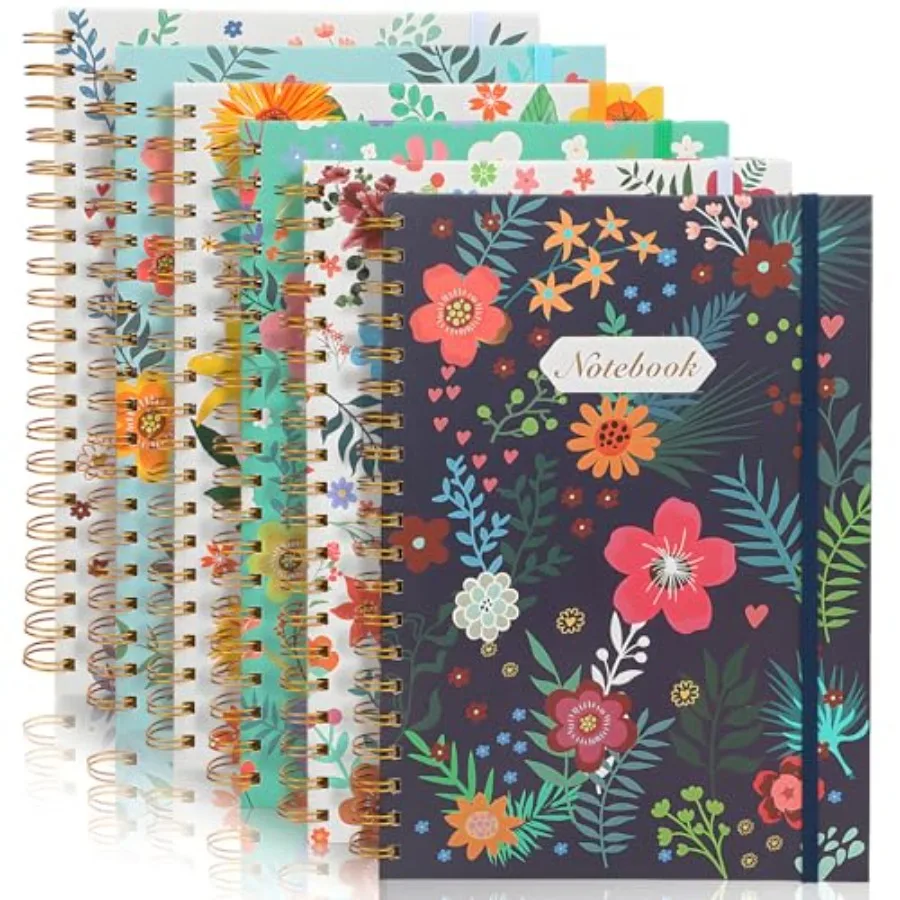 

Spiral Notebook Journal for Women College Ruled Composition Notebooks Hardcover Spiral Journal Cute Blooming Floral Office Scho