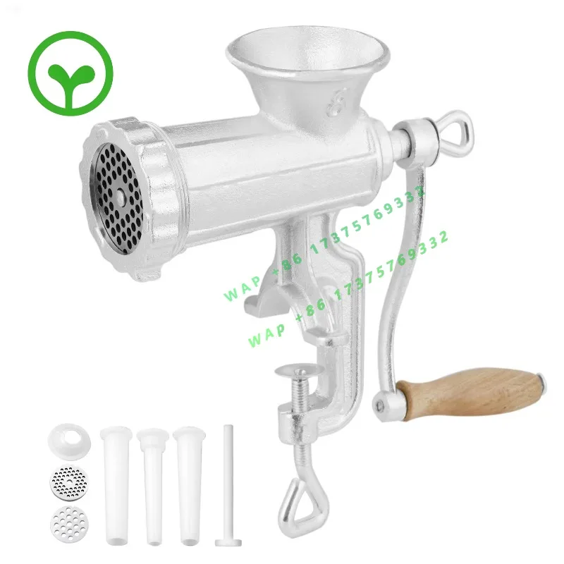 【Premium】SucceBuy Manual Meat Grinder Heavy   Cast Iron Hand Meat Grinder Steel T le Clamp Meat Mincer Sausage Maker 1 Cutting B